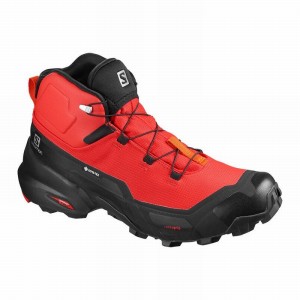 Botte Randonnée Salomon CROSS HIKE MID GORE-TEX Homme Noir Rouge Orange | ONVAS-8724