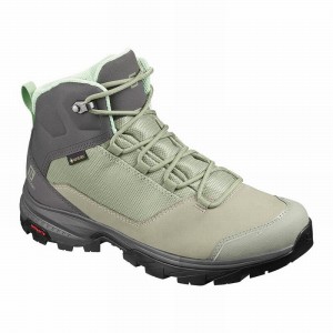 Botte Randonnée Salomon OUTWARD GORE-TEX Femme Vert Grise | LZBGY-8365