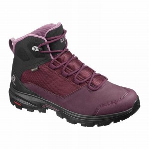 Botte Randonnée Salomon OUTWARD GORE-TEX Femme Bordeaux Noir | BLJCV-3408