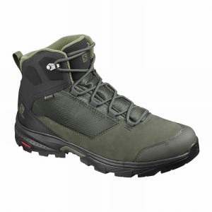 Botte Randonnée Salomon OUTWARD GORE-TEX Homme Vert Olive Noir | RXTKD-7023