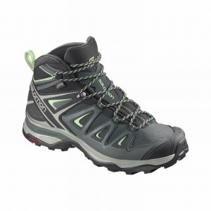 Botte Randonnée Salomon X ULTRA 3 MID GORE-TEX Femme Vert | LKWNV-6928