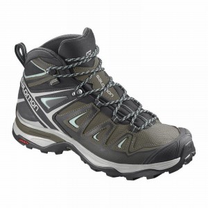 Botte Randonnée Salomon X ULTRA 3 MID GORE-TEX Femme Vert Olive Noir | QECWH-6014