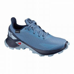 Chaussure Trail Running Salomon ALPHACROSS BLAST CLIMASALOMON WATERPROOF Enfant Bleu Bleu Marine | JPBUZ-2710