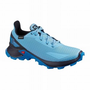 Chaussure Trail Running Salomon ALPHACROSS BLAST CLIMASALOMON WATERPROOF Enfant Bleu Bleu Marine | MRYZO-3908