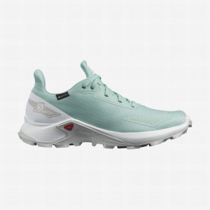 Chaussure Trail Running Salomon ALPHACROSS BLAST GTX W Femme Turquoise Blanche | YRJIB-3145