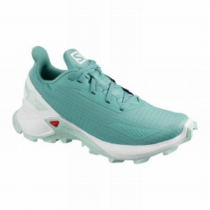 Chaussure Trail Running Salomon ALPHACROSS BLAST Enfant Turquoise Blanche | UBJXP-2590