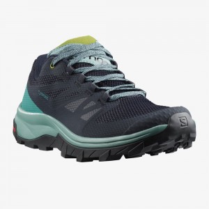 Chaussure Trail Running Salomon OUTLINE GTX Femme Bleu Marine | CPJWS-9178