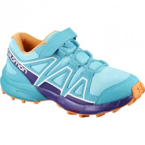 Chaussure Trail Running Salomon SPEEDCROSS BUNGEE K Enfant Turquoise Clair | MQSZA-1370