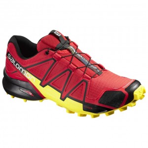 Chaussure Trail Running Salomon SPEEDCROSS 4 Homme Rouge Jaune | EVWZF-8706