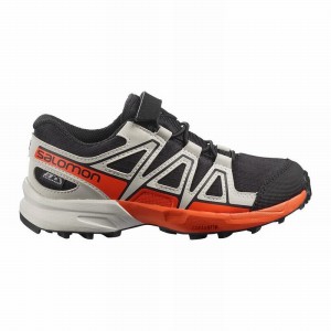 Chaussure Trail Running Salomon SPEEDCROSS CLIMASALOMON WATERPROOF Enfant Noir Rose | QRZOY-2091