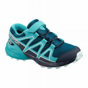 Chaussure Trail Running Salomon SPEEDCROSS CLIMASALOMON WATERPROOF Enfant Bleu | BSQTH-2095