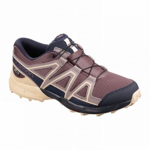 Chaussure Trail Running Salomon SPEEDCROSS CLIMASALOMON WATERPROOF Enfant Bordeaux Bleu | VAWSN-1389