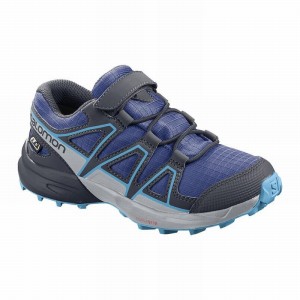 Chaussure Trail Running Salomon SPEEDCROSS CLIMASALOMON WATERPROOF Enfant Bleu Marine Bleu | JBKZH-9460