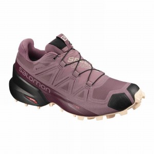 Chaussure Trail Running Salomon SPEEDCROSS 5 GORE-TEX Femme Bordeaux Noir | ASUOD-2150