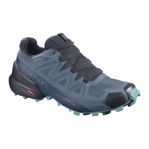 Chaussure Trail Running Salomon SPEEDCROSS 5 GORE-TEX Femme Bleu Bleu Marine | WACUS-7516