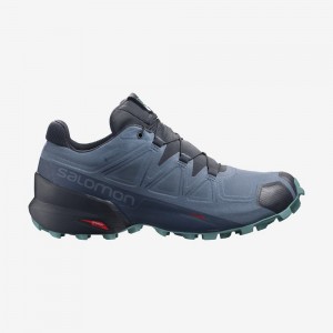 Chaussure Trail Running Salomon SPEEDCROSS 5 GORE-TEX Femme Bleu Bleu Marine | DXMAO-6875