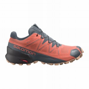 Chaussure Trail Running Salomon SPEEDCROSS 5 GORE-TEX Femme Orange Grise | SHLCP-0526