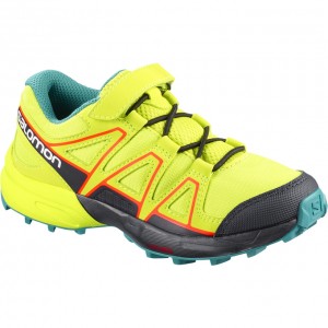 Chaussure Trail Running Salomon SPEEDCROSS BUNGEE K Enfant Jaune Noir | EVWKP-8374