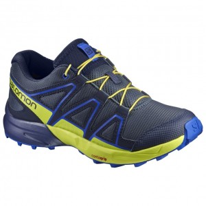 Chaussure Trail Running Salomon SPEEDCROSS J Enfant Bleu Marine | YKLAF-9625