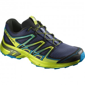 Chaussure Trail Running Salomon WINGS FLYTE 2 Homme Bleu Marine Jaune | VTMBG-9384