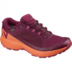 Chaussure Trail Running Salomon XA ELEVATE GTX W Femme Rouge Foncé Orange | KQCEL-9876