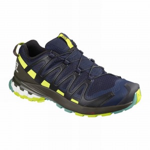 Chaussure Trail Running Salomon XA PRO 3D V8 Homme Bleu Marine Vert Clair | BSXDH-6938