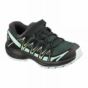 Chaussure Trail Running Salomon XA PRO 3D CSWP K Enfant Vert Noir | NAFKD-5463