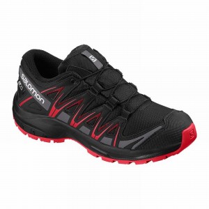 Chaussure Trail Running Salomon XA PRO 3D CLIMASALOMON WATERPROOF Enfant Noir | RGJFQ-5734