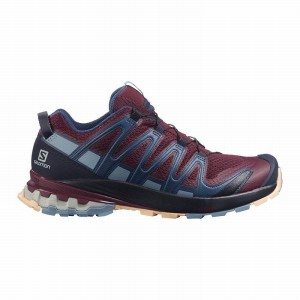 Chaussure Trail Running Salomon XA PRO 3D V8 Femme Bordeaux Bleu | CQZGI-7634