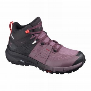 Chaussure de Randonnée Salomon ODYSSEY MID GTX W Femme Noir Rouge | MKXYF-0873