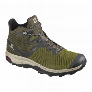 Chaussure de Randonnée Salomon OUTLINE PRISM MID GORE-TEX Homme Vert Olive Noir | RXIZH-4312