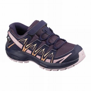 Chaussure de Randonnée Salomon XA PRO 3D CSWP K Enfant Violette Bleu | SXTFB-8723