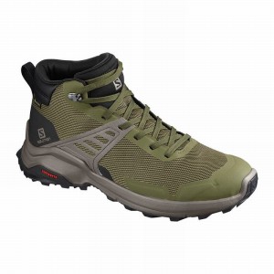 Chaussure de Randonnée Salomon X RAISE MID GORE-TEX Homme Vert Olive Noir | MTRPB-1092