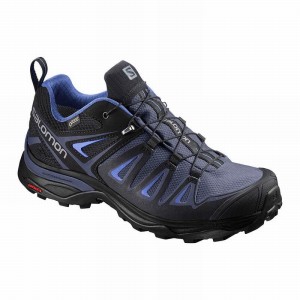 Chaussure de Randonnée Salomon X ULTRA 3 GORE-TEX Femme Bleu Noir | XNKUZ-9618