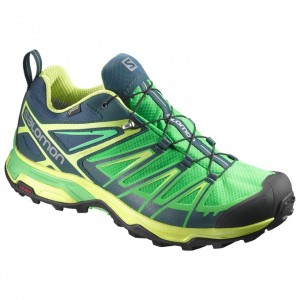 Chaussure de Randonnée Salomon X ULTRA 3 GTX Homme Vert Noir | ZCNSH-9624