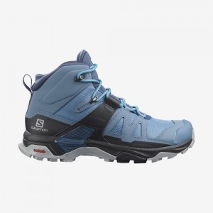 Chaussure de Randonnée Salomon X ULTRA 4 MID GTX Femme Bleu Noir | NSZMT-7521