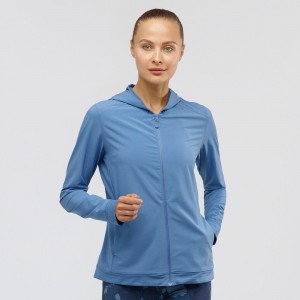 Couches Intermédiaires Salomon COMET LIGHT HOODIE W Femme Bleu | TAQGL-0468