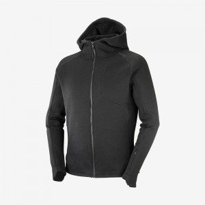 Couches Intermédiaires Salomon OUTLIFE TECH LS FZ MID HOODIE M Homme Noir | MVQUZ-9742