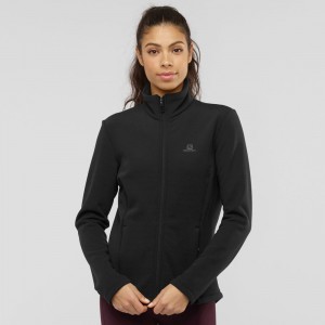 Couches Intermédiaires Salomon RADIANT FULL ZIP W Full Zip Midlayer Jacket Femme Noir | KRQJL-5483