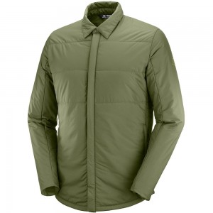 Couches Intermédiaires Salomon SNOWSHELTER INSULATED SHIRT M Homme Vert Olive | FTAEG-2597