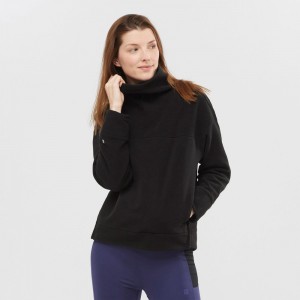 Pulls De Golf Salomon OUTLIFE MIDLAYER W Crewneck Femme Noir | YSGTZ-2498