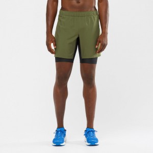 Short Salomon XA TWINSKIN Homme Vert Olive | CTIPF-8719