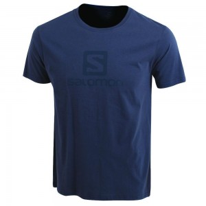 T Shirts Salomon ACHIEVE SS M Homme Bleu Marine | UGMTK-4781