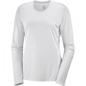 T Shirts Salomon AGILE LS W Long Sleeve Femme Grise Clair | OGLPR-5924