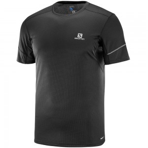 T Shirts Salomon AGILE SS M Homme Noir | POYAK-9032