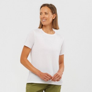 T Shirts Salomon ESSENTIAL SLEEVE Femme Blanche | KGLBT-3795