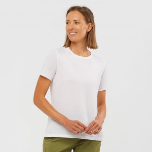 T Shirts Salomon ESSENTIAL TENCEL Femme Blanche | YQCXO-6459