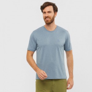 T Shirts Salomon EXPLORE M Short Sleeve Homme Bleu | KYUOM-9052