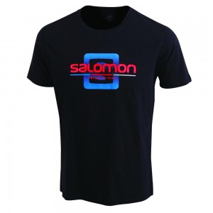 T Shirts Salomon FINISH LINE SS M Homme Noir | JUQLC-4713