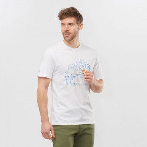 T Shirts Salomon OUTLIFE GRAPHIC SALOMONOTONE SS M Short Sleeve Homme Blanche | YXRBW-7301